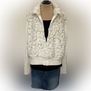 NWT Cato Mock Fur Zippered Sweater